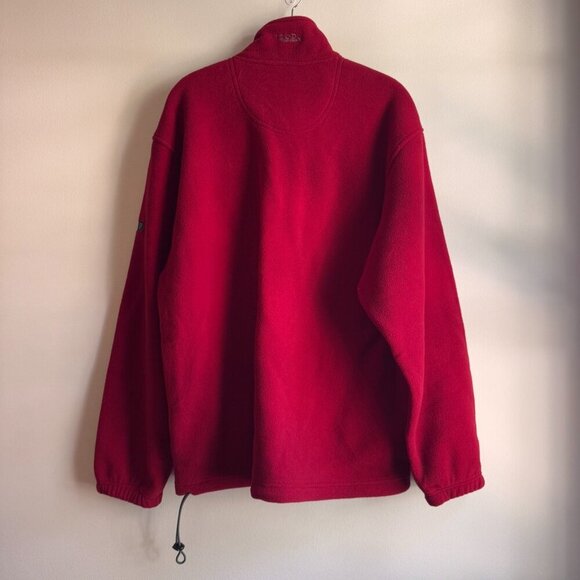 IZOD PerformX Pullover Sweater Mens Large Red 1/4 Zip Fleece NWT - Picture 2 of 10